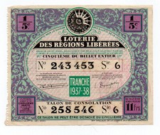 Billet loterie 1937 d'occasion  Beauvais