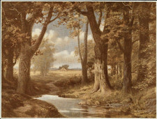 R. Atkinson Raposa, Cabine, Árvores, Água 9,75"x7,5" Amostra Impressão 1910 comprar usado  Enviando para Brazil