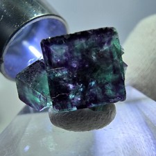 Usado, Cubo de fluorita fantasma espécime zonal, verde roxo Okorusu, Namíbia 19*15*13mm comprar usado  Enviando para Brazil