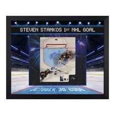 Quadro 19x23 assinado por Steven Stamkos Tampa Bay Lightning 1º gol gráfico #/91, usado comprar usado  Enviando para Brazil