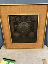 Placa de parede com moldura de mandala de cobre tibetano em relevo meados do século (década de 1950) comprar usado  Enviando para Brazil