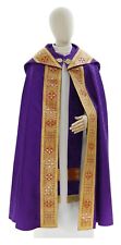 Piviale Semi-Gotico Viola/dorato con stola Pluviale Cappa Mantus KY114F25p comprar usado  Enviando para Brazil