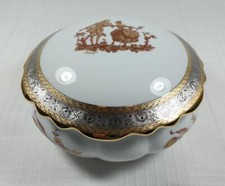 Porcelaine Imperia LIMOGES cômoda branca caixa de bugigangas ouro 22K platina, usado comprar usado  Enviando para Brazil