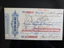 ITALY VECCHIO ASSEGNO OLD CHECK BANK CHEQUE FROM GENOVA 1898 TO PARIS FIRME IMPO, usado comprar usado  Enviando para Brazil