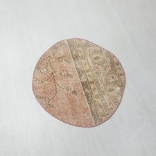 Tapete pequeno redondo turco feito à mão, tapete vintage rosa, 23 polegadas, decoração pequena comprar usado  Enviando para Brazil
