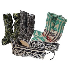 Meias chinelo MukLuks X-Large lã com parte inferior de couro, usado comprar usado  Enviando para Brazil