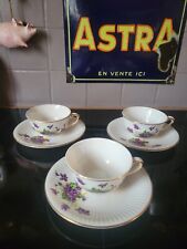 Tasses soucoupes fleuries d'occasion  Plonéour-Lanvern