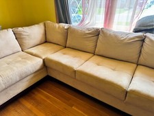 Suede beige sectional for sale  Richmond
