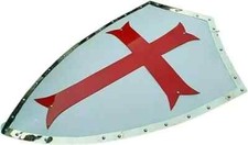 Escudo de armadura templária medieval aço 18G LARP SCA escudo pronto para batalha para Cospla, usado comprar usado  Enviando para Brazil