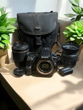 Pacote de câmera Sony Alpha SLT-A37 DSLR – Inclui lentes 18–55mm e 55–200mm comprar usado  Enviando para Brazil