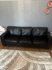 Black leather sofas for sale  MIDDLESBROUGH