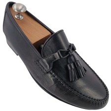 Sapatos sociais masculinos Allen Edmonds italianos 8 mocassins borla couro preto macio manteiga comprar usado  Enviando para Brazil