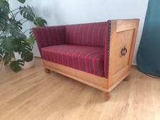 Danish two-seater box sofa made of wool and oak wood, 1960s. na sprzedaż Danish two-seater box sofa made of wool and oak wood, 1960s. na sprzedaż  PL