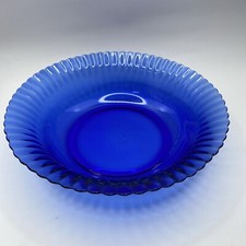 Tigela Colorex feita no Brasil azul cobalto canelado vidro vintage 9,5" tigela de servir comprar usado  Enviando para Brazil