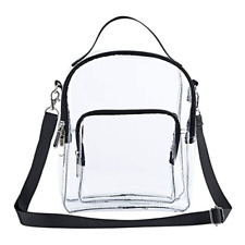  Bolsa tote feminina de plástico transparente bolsa de mão transparente com zíper estádio tiracolo comprar usado  Enviando para Brazil
