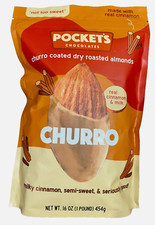 Pocket’s Chocolates amêndoas revestidas de churro, bolsa selável de 16 oz – canela real comprar usado  Enviando para Brazil