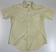 Camisa manga curta vintage anos 70 permanente pressão amarela manteiga botão para cima tamanho G comprar usado  Enviando para Brazil