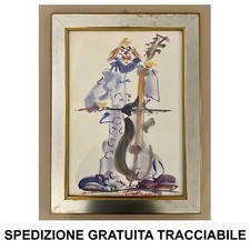 Dipinto acquarello pagliaccio usato  Pomezia