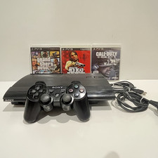 Pacote PS3 12GB Sony Playstation 3 Super Slim - Controle + 3 Jogos - TESTADO comprar usado  Enviando para Brazil