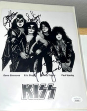 KISS assinado x 4! Foto Simmons Stanley Thayer Singer 8 x 10 P&B com um JSA LOA comprar usado  Enviando para Brazil