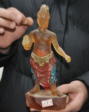 9,6" antiga pintura de cristal budismo da China esculpida estátua de Buda Fudo Acalanatha, usado comprar usado  Enviando para Brazil