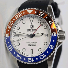 Relógio automático masculino Deep Blue Master 1000 GMT mostrador branco 40mm comprar usado  Enviando para Brazil