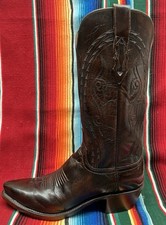 Botas de cowboy Lucchese .. couro marrom teca .. masculinas 7 D femininas 9? comprar usado  Enviando para Brazil