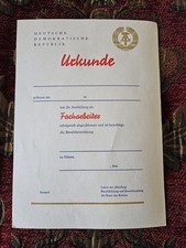 Ddr facharbeiter urkunde gebraucht kaufen  Schleife