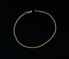 Pulseira de tênis corrente elos corda ouro amarelo sólido fino 14K 2,45 gramas 7,5 pol. qq comprar usado  Enviando para Brazil