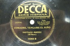 Santiago Jiminez - DECCA HISPANA 10353 Comadre, Tengame El Nino & Marfa, usado comprar usado  Enviando para Brazil