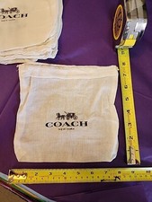 NOVO SACO DE PÓ COACH NEW YORK ALGODÃO BRANCO 8x8 CORDÃO CAPA PROTETORA DORMINHOCO comprar usado  Enviando para Brazil
