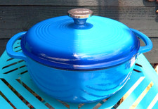 🔵 Forno holandês Lodge XL 4,5 QT azul caribenho esmalte ferro fundido  comprar usado  Enviando para Brazil