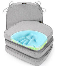Usado, Almofada para cadeira SUNROX gel espuma com memória, 19" x 19", 3" espessura, conjunto de 4 (cinza) comprar usado  Enviando para Brazil