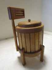 Arte popular artesanal máquina de lavar roupa espremedor de madeira de carvalho modelo vasilha 11,6" de altura comprar usado  Enviando para Brazil