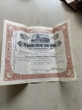 RARO 1898 American Exhibitors' Agency Co. Certificado de Stock Feria Mundial París segunda mano  Embacar hacia Mexico
