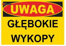 BTO-9 ZNAK TABLICA budowlana UWAGA głębokie wykopy LIBRES POLSKA SP  na sprzedaż BTO-9 ZNAK TABLICA budowlana UWAGA głębokie wykopy LIBRES POLSKA SP  na sprzedaż  PL