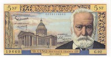 5 Nouveaux Francs Victor Hugo France 1962 comprar usado  Enviando para Brazil