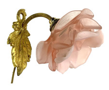 Bonito Pequeña Aplique Bronce Dorado Con Su Tulipa Florón Tonos Rosas XIX comprar usado  Enviando para Brazil