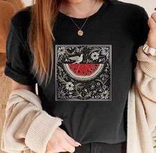 Camiseta feminina gráfica vintage melancia amor e paz estampada design gola redonda comprar usado  Enviando para Brazil