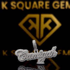 Usado, Pingente de rapper masculino prata 925 amuleto hip-hop nome personalizado moissanita VVS comprar usado  Enviando para Brazil