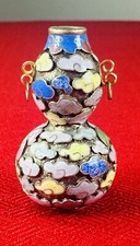 Vaso chinês antigo do século XIX pequeno floral cloisonne 2” alças de vaso de ouro comprar usado  Enviando para Brazil