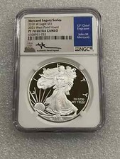 2018-W American Silver Eagle Proof NGC PF 70 Mercanti Sig 2021 West Point Hoard, usado comprar usado  Enviando para Brazil