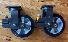 (2) GRANDE 8" rodas de rodízio de carga de mola absorvente de choque aço alumínio industrial comprar usado  Enviando para Brazil