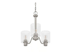 Candelabro Castleford 3 luzes níquel escovado com abajures de vidro transparente comprar usado  Enviando para Brazil
