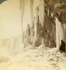 Canada Niagara Luna Island Frozen Winter Scene Stereoview Photo Underwood 1902 comprar usado  Enviando para Brazil