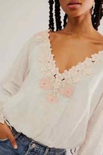 Body Free People Body Salty Sweet Bodysuit Top Floral Bordado Branco Verão Novo G, usado comprar usado  Enviando para Brazil