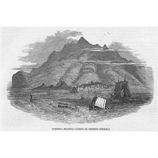 PORTUGAL View of Funchal Madeira - Estampa antiga 1847 comprar usado  Enviando para Brazil