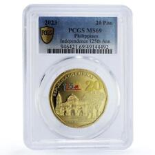 Moeda Filipinas 20 piso independência 125º aniversário política MS69 PCGS 2023 comprar usado  Enviando para Brazil