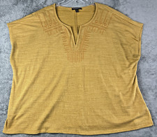 Blusa Cable & Gauge 2X Amarela Bordada Texturizada Decote V Top Boho Preppy Confortável comprar usado  Enviando para Brazil