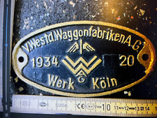 Waggonschild 1934 köln gebraucht kaufen  Lichtenau